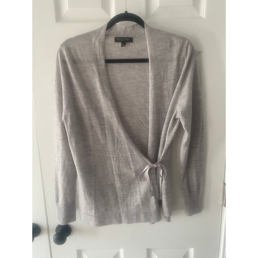 Banana Republic Light Gray Wrap Cardigan